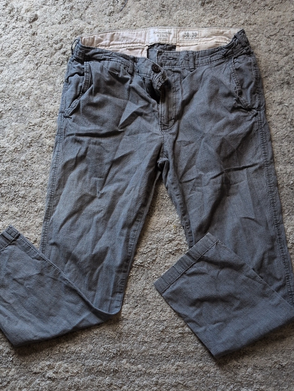 Abercrombie & Fitch Men's Slate Gray Chinos